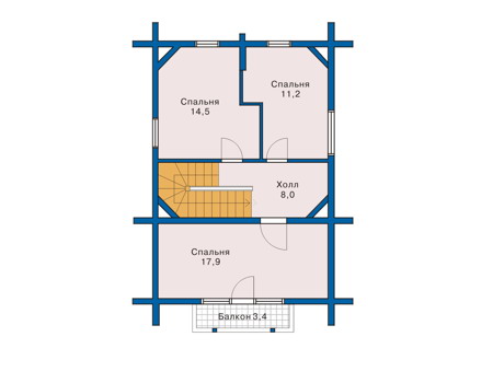 Планировка мансардного этажа :: Проект деревянного дома 10-38