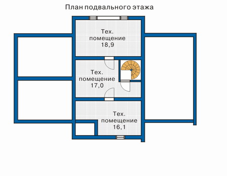 Планировка цокольного этажа :: Проект деревянного дома 10-48