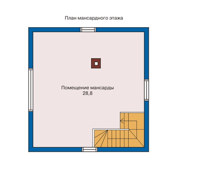 Планировка мансардного этажа :: Проект деревянного дома 10-79