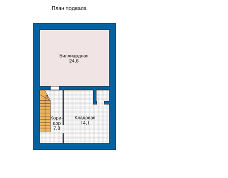 Планировка цокольного этажа :: Проект деревянного дома 10-81