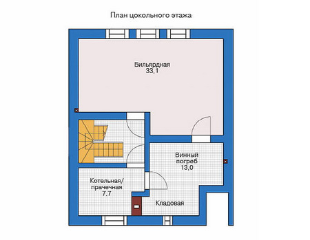 Планировка цокольного этажа :: Проект деревянного дома 11-50