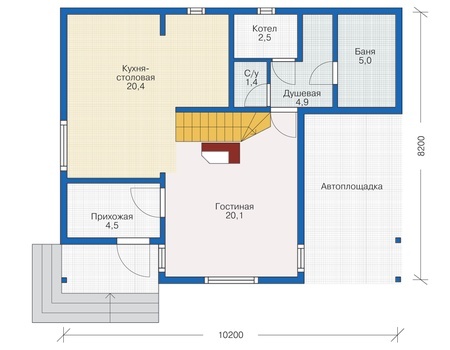 Планировка первого этажа :: Проект деревянного дома 12-29