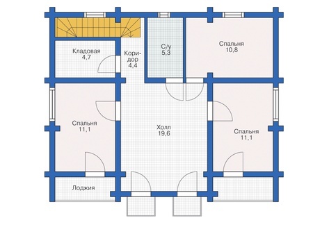 Планировка мансардного этажа :: Проект деревянного дома 12-31