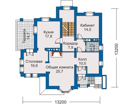 Планировка первого этажа :: Проект дома из кирпича 30-35