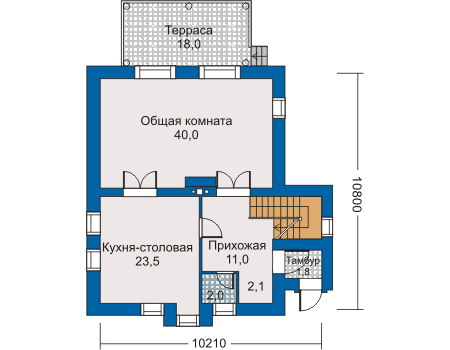 Планировка первого этажа :: Проект дома из кирпича 30-46