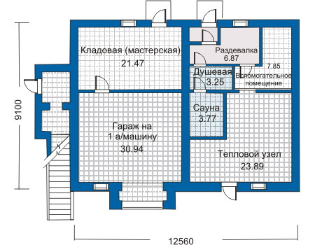 Планировка первого этажа :: Проект дома из кирпича 31-03