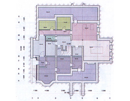 Планировка цокольного этажа :: Проект дома из комбинированных материалов 31-16