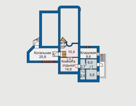 Планировка цокольного этажа :: Проект дома из кирпича 31-26