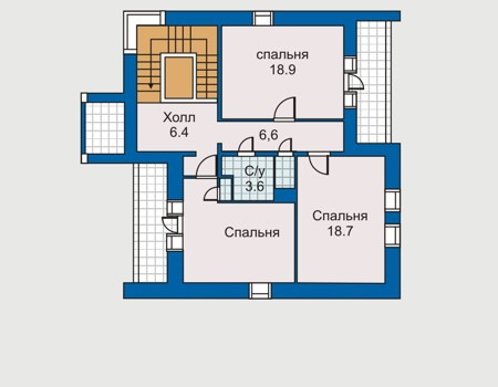 Планировка второго этажа :: Проект дома из кирпича 31-32