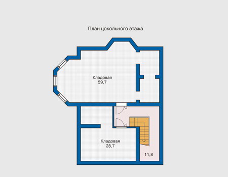 Планировка цокольного этажа :: Проект дома из кирпича 31-65