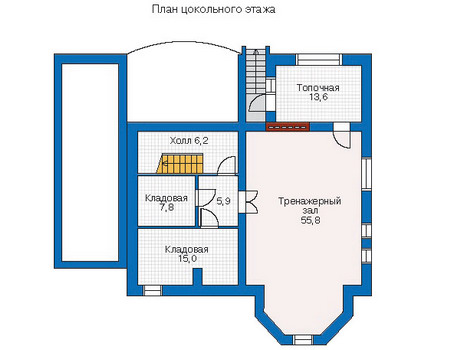 Планировка цокольного этажа :: Проект дома из кирпича 31-79