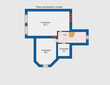 Планировка цокольного этажа :: Проект дома из кирпича 31-81