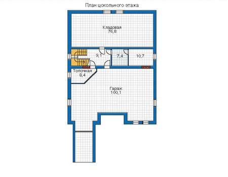 Планировка цокольного этажа :: Проект дома из кирпича 32-11