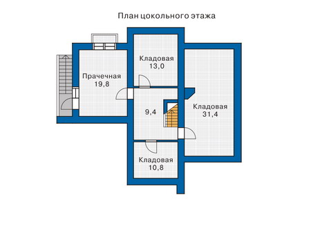 Планировка цокольного этажа :: Проект дома из кирпича 33-11
