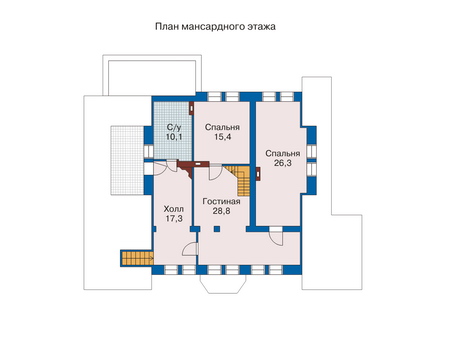 Планировка второго этажа :: Проект дома из кирпича 33-51