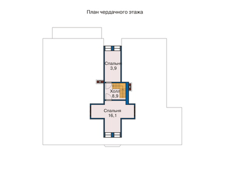 Планировка мансардного этажа :: Проект дома из кирпича 33-51