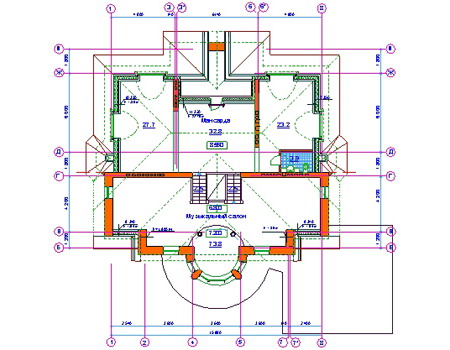 Планировка мансардного этажа :: Проект дома из кирпича 34-22
