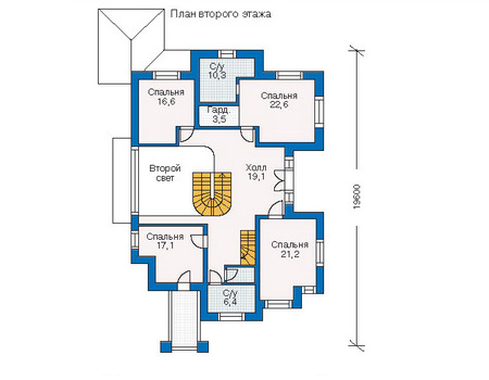 Планировка второго этажа :: Проект дома из кирпича 35-08