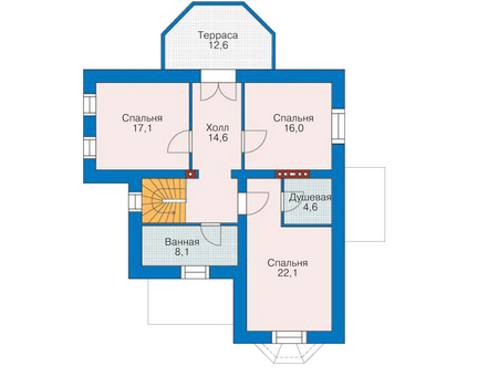 Планировка второго этажа :: Проект дома из кирпича 35-31