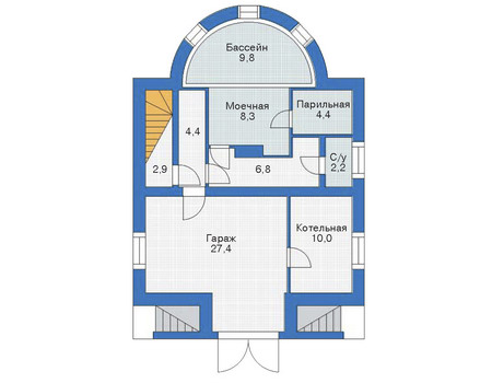 Планировка цокольного этажа :: Проект дома из кирпича 35-44