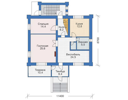 Планировка первого этажа :: Проект дома из кирпича 35-46