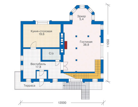 Планировка второго этажа :: Проект дома из кирпича 35-48