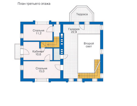 Планировка мансардного этажа :: Проект дома из кирпича 35-48