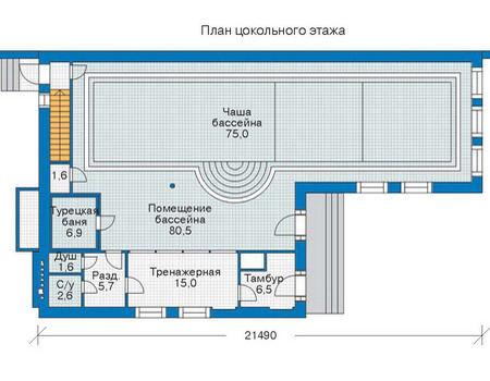 Планировка первого этажа :: Проект дома из кирпича 35-62