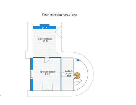 Планировка мансардного этажа :: Проект дома из кирпича 35-94