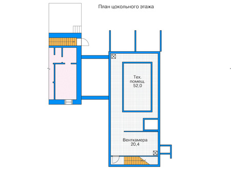 Планировка цокольного этажа :: Проект дома из кирпича 35-99