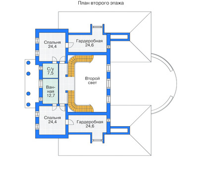 Планировка второго этажа :: Проект дома из кирпича 36-14