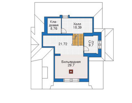 Планировка мансардного этажа :: Проект дома из кирпича 36-15