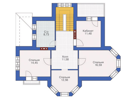 Планировка второго этажа :: Проект дома из кирпича 36-43