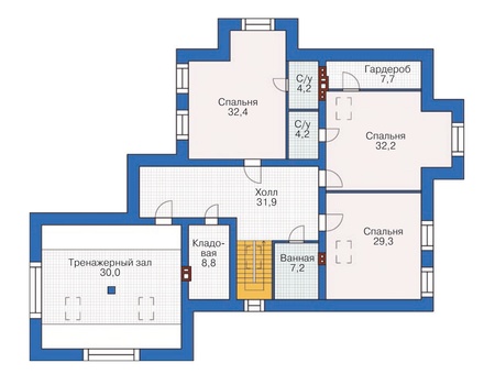 Планировка второго этажа :: Проект дома из кирпича 36-97
