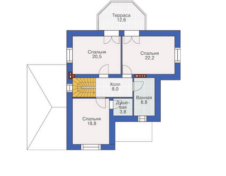 Планировка второго этажа :: Проект дома из кирпича 37-33