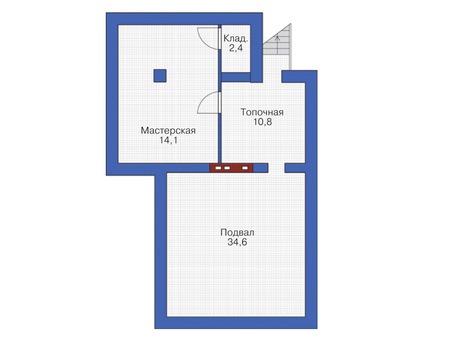 Планировка цокольного этажа :: Проект дома из кирпича 37-39