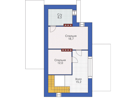 Планировка мансардного этажа :: Проект дома из кирпича 37-39