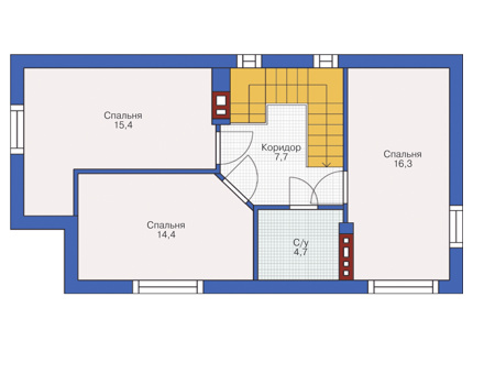 Планировка мансардного этажа :: Проект дома из кирпича 37-41