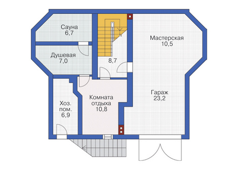 Планировка цокольного этажа :: Проект дома из кирпича 37-58