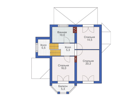Планировка второго этажа :: Проект дома из кирпича 37-68