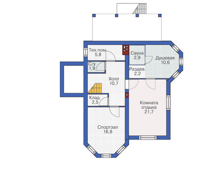 Планировка цокольного этажа :: Проект дома из кирпича 37-68