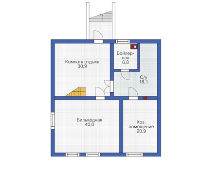 Планировка цокольного этажа :: Проект дома из кирпича 37-71