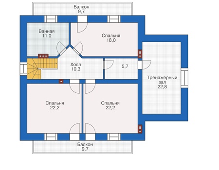 Планировка мансардного этажа :: Проект дома из кирпича 38-12