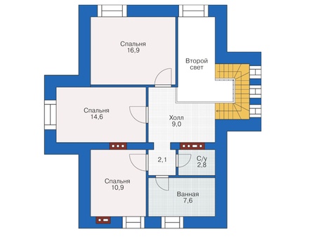Планировка второго этажа :: Проект дома из кирпича 38-13