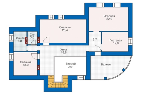 Планировка второго этажа :: Проект дома из кирпича 38-14
