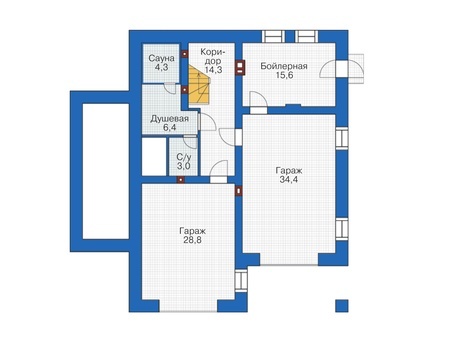 Планировка цокольного этажа :: Проект дома из кирпича 38-36