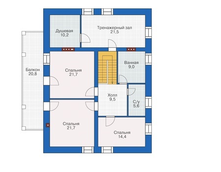 Планировка мансардного этажа :: Проект дома из кирпича 38-38