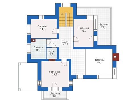 Планировка второго этажа :: Проект дома из кирпича 38-41