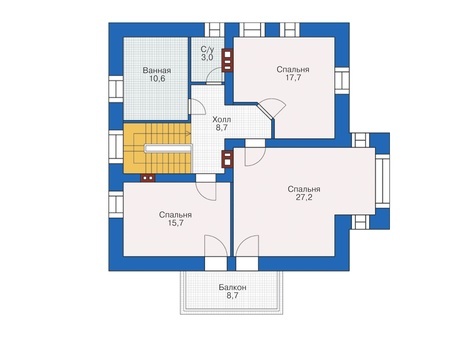 Планировка мансардного этажа :: Проект дома из кирпича 38-43