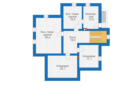 Планировка цокольного этажа :: Проект дома из кирпича 38-97